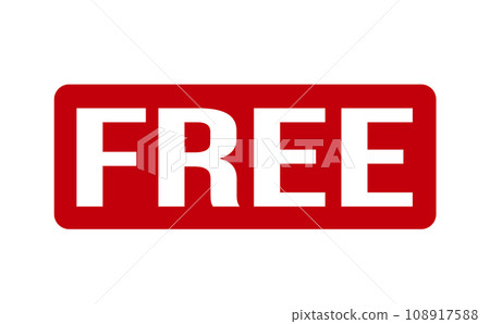 Free Rubber Stamp. Red Free Rubber Grunge Stamp  108917588