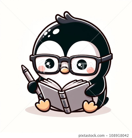 penguin studying 108918042