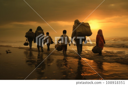 Civilian refugee affected from war and battle has no comeliness 108918351