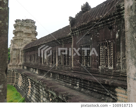 Second Corridor of Angkor Wat, Cambodia - Early morning, cloudy and rainy day Second Corridor of Angkor Wat, Cambodia - Early morning, cloudy and rainy day 108918715