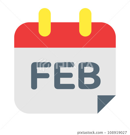 代表二月的顏色樣式圖標 代表二月的顏色樣式圖標 108919027