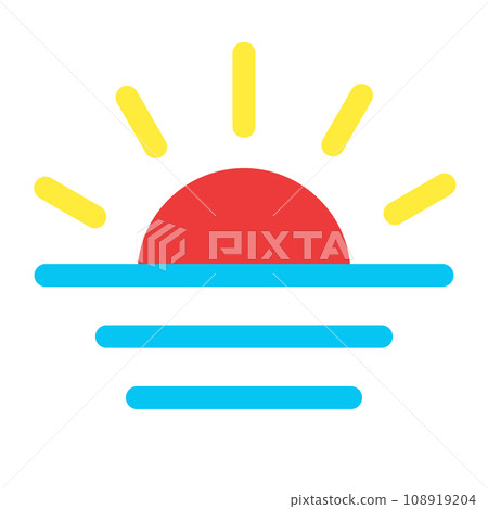 代表白天、太陽的顏色樣式圖示 108919204