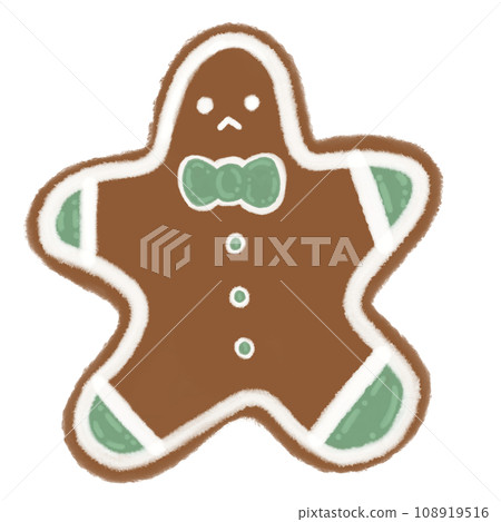 Gingerbread Man Cookie Christmas Cookie Cartoon illustration For Christmas Festival 108919516