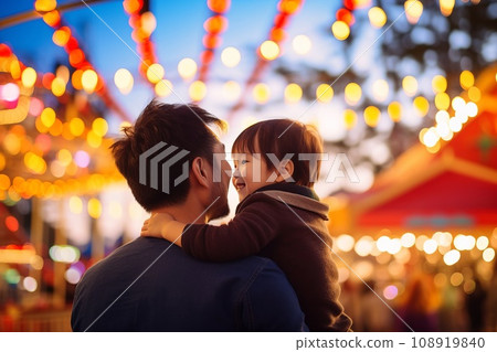 Father and smiling child AI generated image AI image 108919840