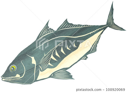Horse mackerel paste-up style illustration 108920069