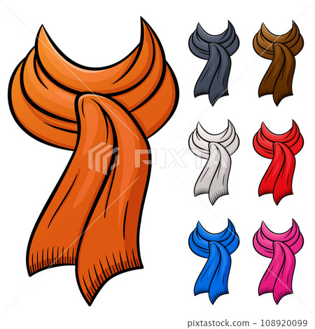 winter scarf isolated colorful set 108920099