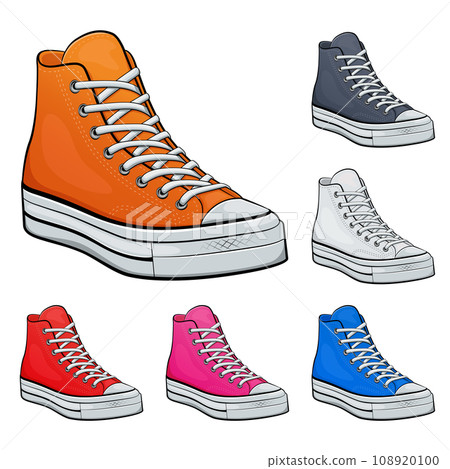 fashion shoes set isolated cartoon fashion shoes set isolated cartoon 108920100