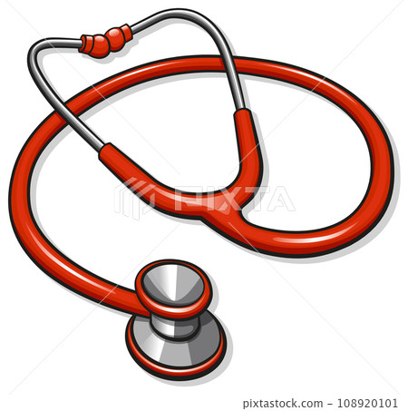 red doctor stethoscope drawing isolated 108920101