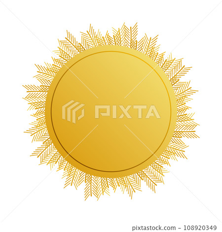 Circular background frame illustration with golden decoration Circular background frame illustration with golden decoration 108920349