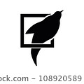 vector logo illustration design, bird in window, template design 108920589