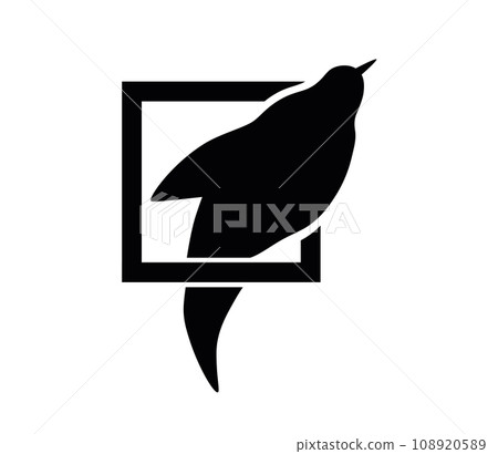 vector logo illustration design, bird in window, template design 108920589