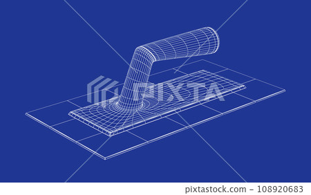 3d model of plastering trowel 3d model of plastering trowel 108920683