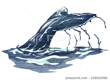 Whale tail feather flapping illustration 108920996
