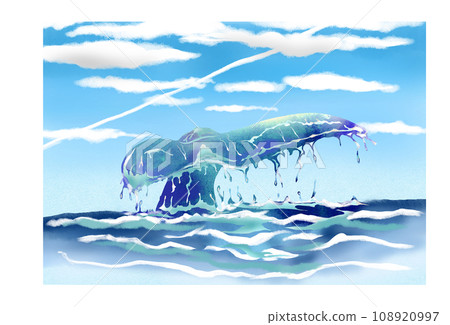 Whale and sky landscape painting Whale and sky landscape painting 108920997