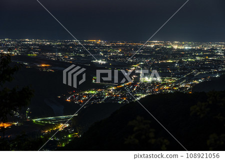 世界地質公園手取河沖積扇夜景 世界地質公園手取河沖積扇夜景 108921056