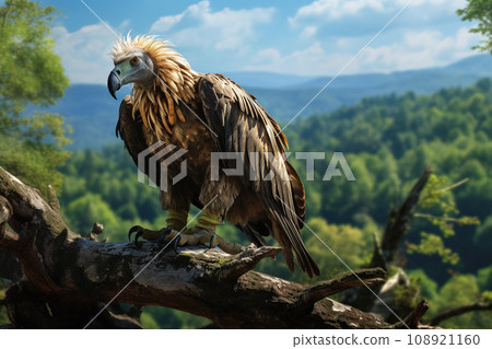Image of vulture in the forest on a natural background. Birds., Wildlife Animals. 108921160