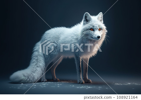 Image of white fox with red eyes on a clean background., Wildlife Animals. 108921164
