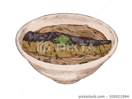 Illustration of herring soba (watercolor style) 108921994