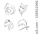 Line art logo of four animals 108922066