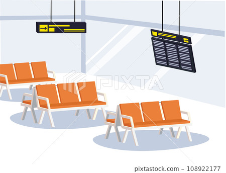 Airport Terminal Gate Illustration. Airport Interior Waiting Hall Departure Lounge Modern Terminal Airport Terminal Gate Illustration. Airport Interior Waiting Hall Departure Lounge Modern Terminal 108922177