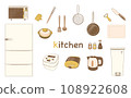 Simple illustration set of kitchen utensils 108922608