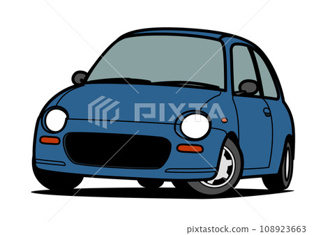 Nostalgic light car blue car illustration 108923663