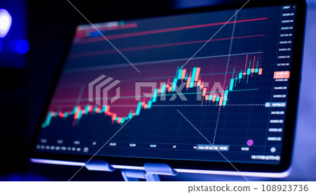 Financial chart with up trend line graph. Wealth management with risk diversification concept. Financial chart with up trend line graph. Wealth management with risk diversification concept. 108923736