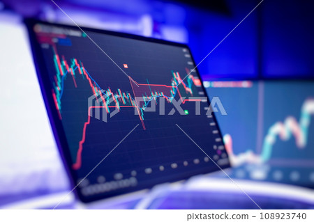 Financial chart with up trend line graph. Wealth management with risk diversification concept. 108923740