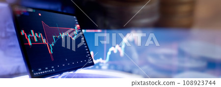 Economic graph with diagrams on the stock market, for business and financial concepts and reports. Economic graph with diagrams on the stock market, for business and financial concepts and reports. 108923744