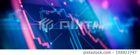 Economic graph with diagrams on the stock market, for business and financial concepts Economic graph with diagrams on the stock market, for business and financial concepts 108923747