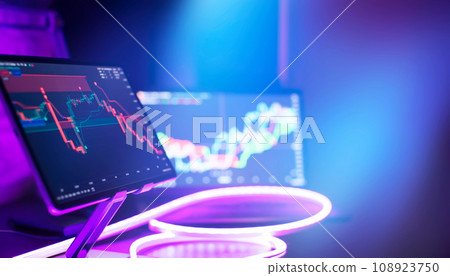 Economic graph with diagrams on the stock market, for business and financial concepts Economic graph with diagrams on the stock market, for business and financial concepts 108923750