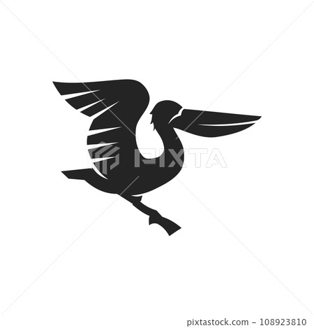 Pelican logo template Isolated. Brand Identity. Icon Abstract Vector graphic Pelican logo template Isolated. Brand Identity. Icon Abstract Vector graphic 108923810