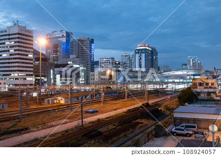 Scenery around Busan Station at night, Busan Metropolitan City, Republic of Korea 108924057