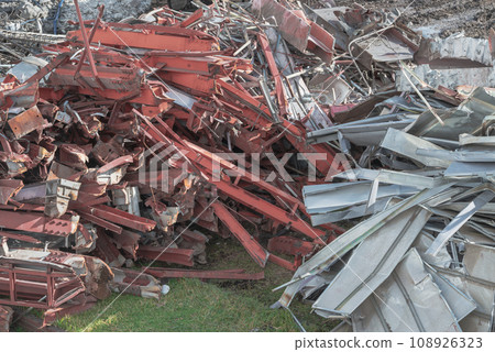 Sorted scrap metal waste at a demolition site Sorted scrap metal waste at a demolition site 108926323