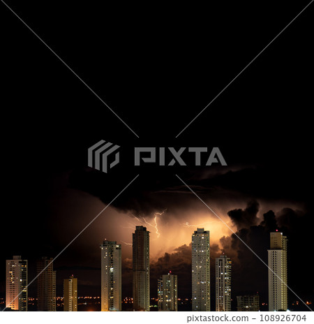 Dark Night Skyscrapers: The City and the Storm 108926704