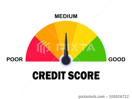 Credit score meter icon isolated on white background Credit score meter icon isolated on white background 108926722