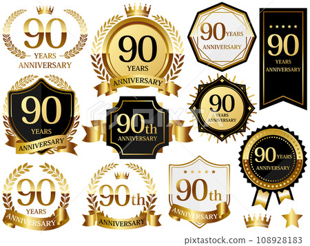 豪華 90 週年紀念徽章鑲金 108928183