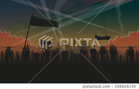 homeless, silhouette, sunset 108928230