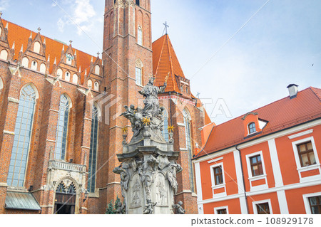 Ancient buildings on Ostrow Tumski at daytime in Wroclaw. High quality photo Ancient buildings on Ostrow Tumski at daytime in Wroclaw. High quality photo 108929178