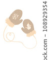 Illustration of snowman mittens 108929354