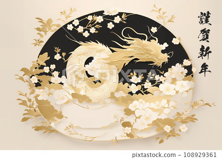New Year's card illustration for the Year of the Dragon AI-generated image 108929361