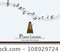 musical notes and metronome 108929724