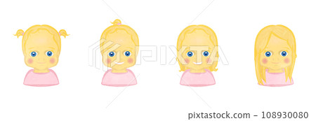 各種髮型的可愛女孩插圖集 01 108930080