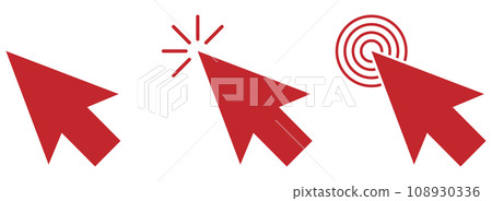 Mouse cursor icon set red Mouse cursor icon set red 108930336
