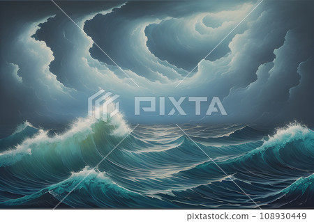 ocean scene with rich deep colors that evoke ocean scene with rich deep colors that evoke 108930449