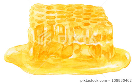 Honeycomb watercolor illustration 108930462