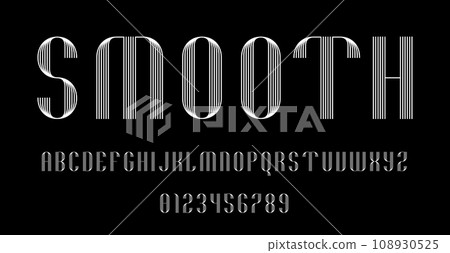 Set of alphabets font letters and numbers 108930525