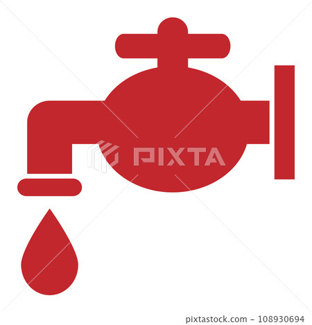 水龍頭圖示紅色 108930694