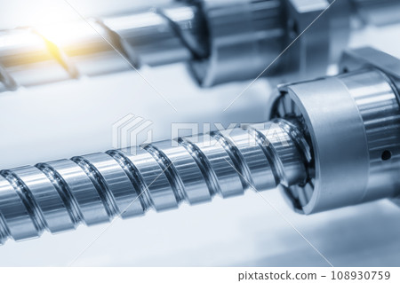 Closeup scene the spare parts  lead ball screw set. 108930759