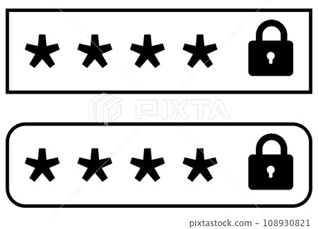 Illustration outline of password input field Illustration outline of password input field 108930821
